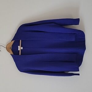 Chico's Violet Blue Open Front Rabbit Hair Blend Cardigan Size Small S